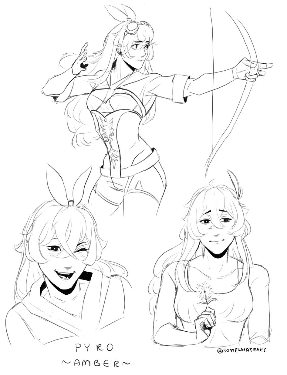 2 Bust, 1 Half Sketch